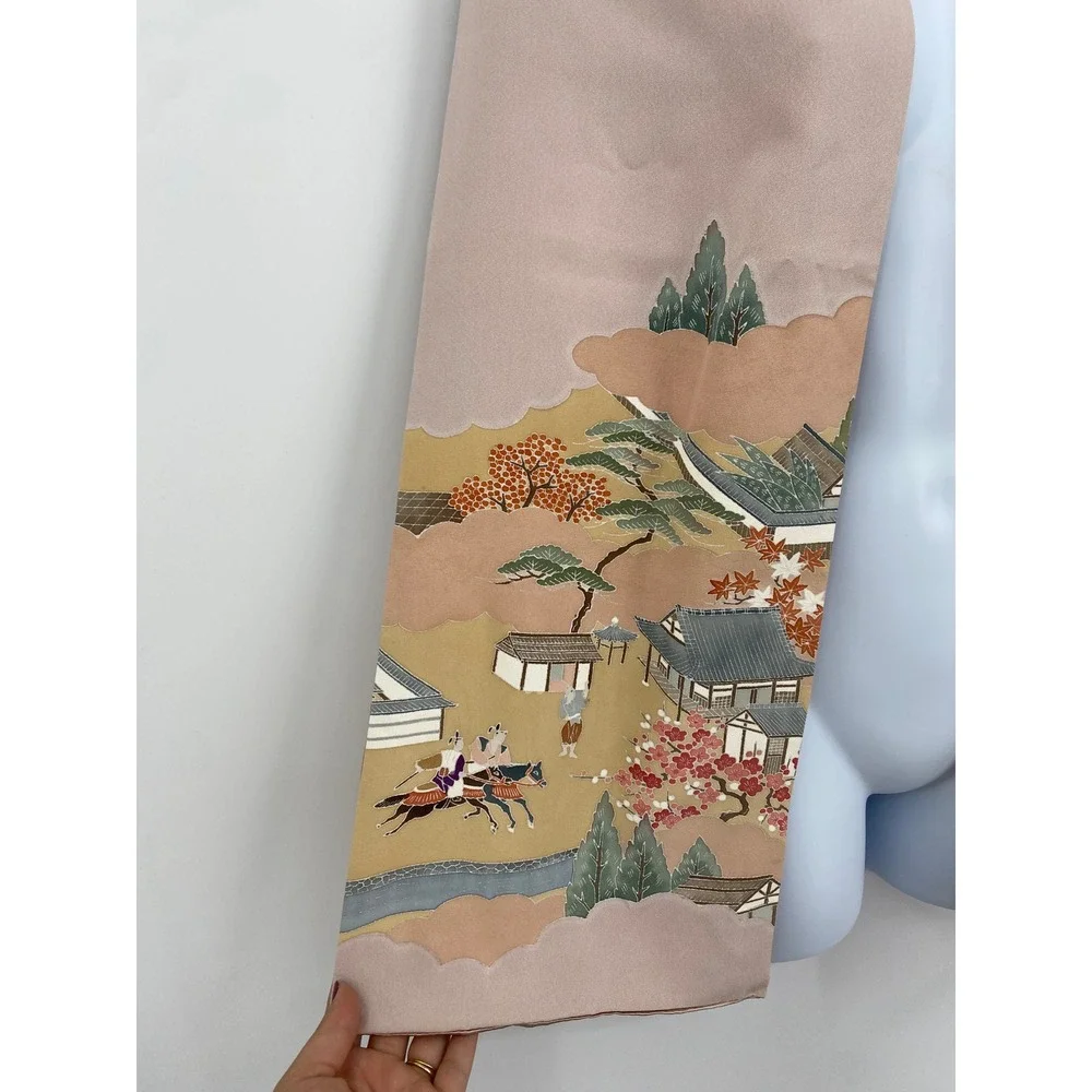 Scarf OS‎ Mauve Pink Japanese Scenic Landscape Art Print